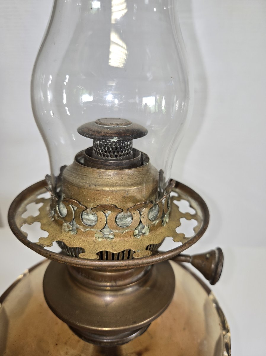 Très grande lampe à pétrole ancienne / haut 70cm-photo-7