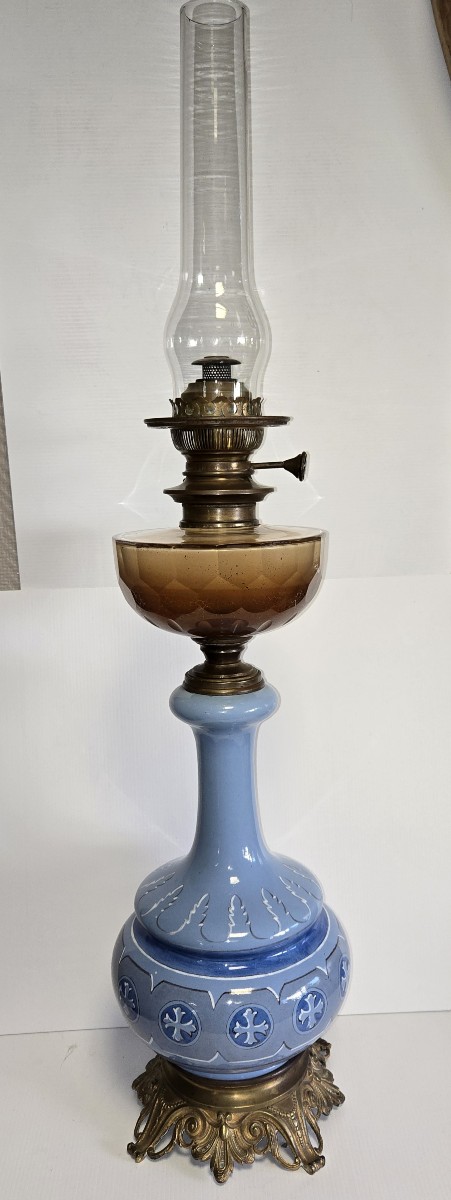 Très grande lampe à pétrole ancienne / haut 70cm