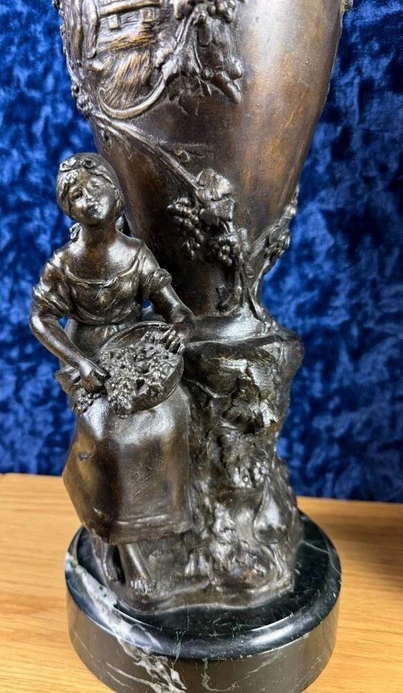 François Moreau:  Grande paire de vases époque Napoléon III-photo-5