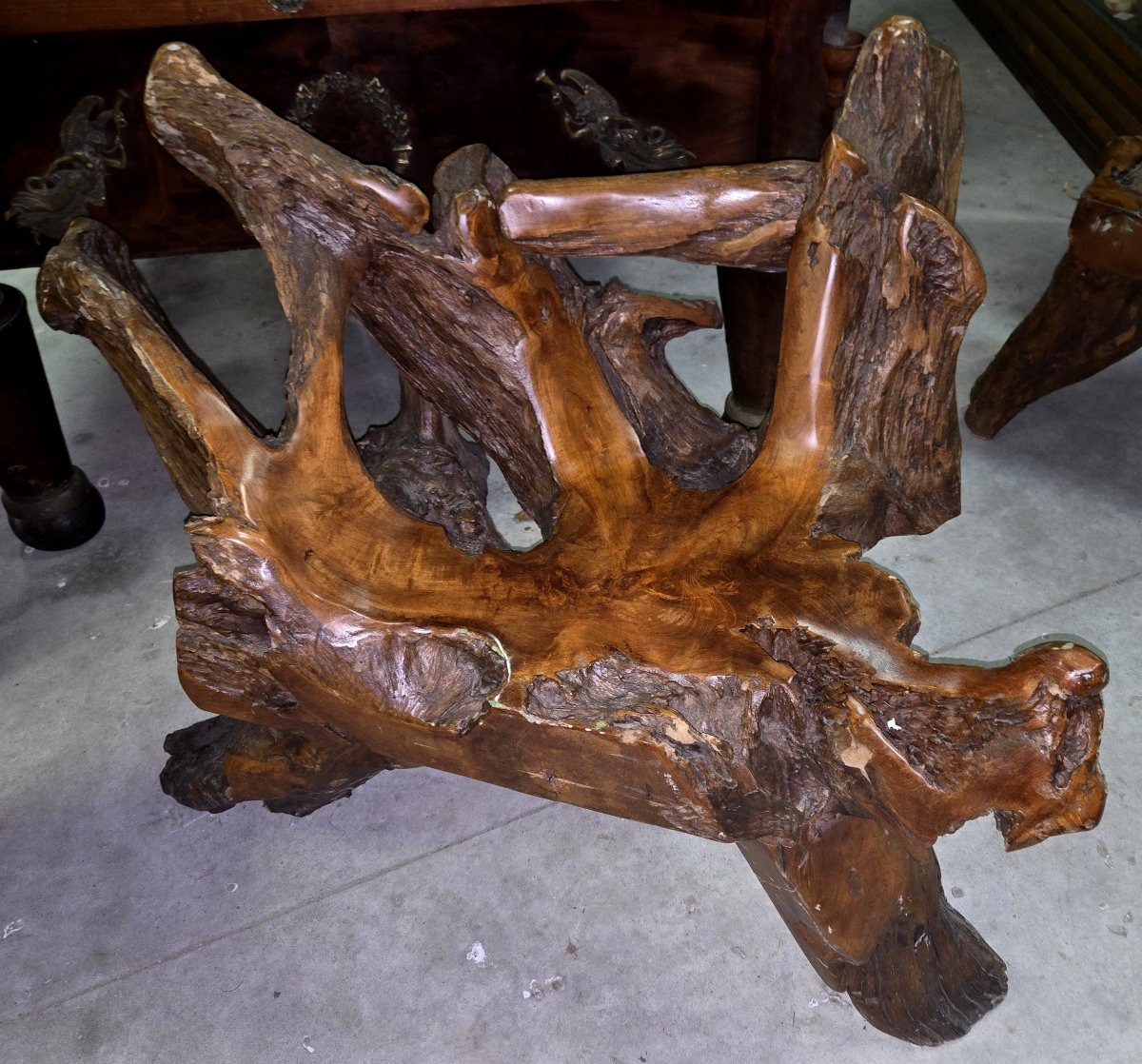 Rare fauteuil en racine d'abre -photo-1