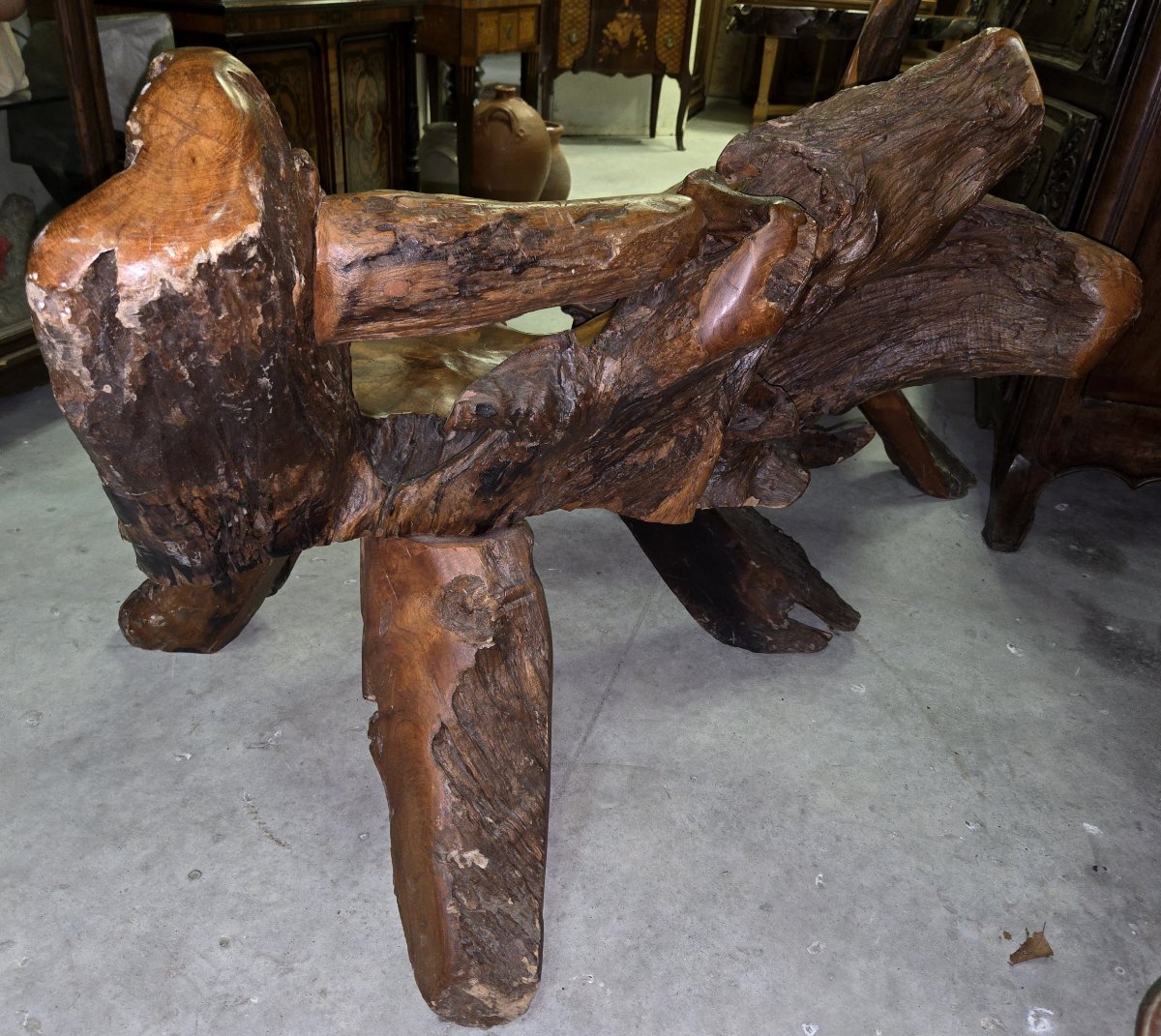 Rare fauteuil en racine d'abre -photo-6