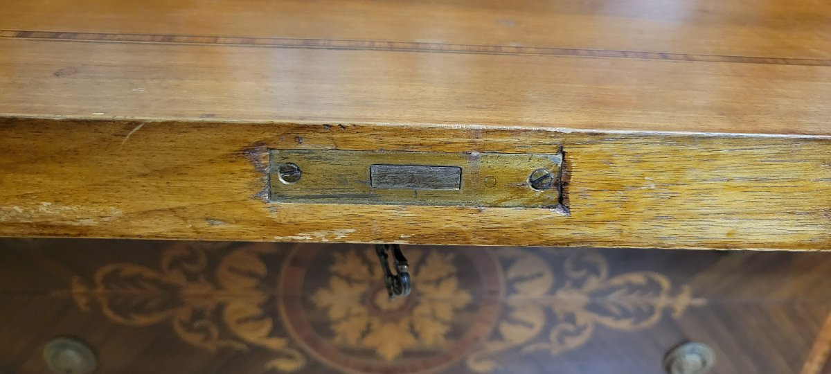 commode secrétaire scriban style Louis XV à abattant, en bois précieux -photo-4