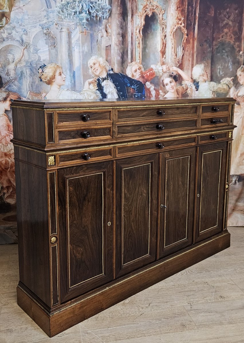 A Charles X Period Rosewood Sideboard, Of Fine Cabinetmaking Quality.-photo-6