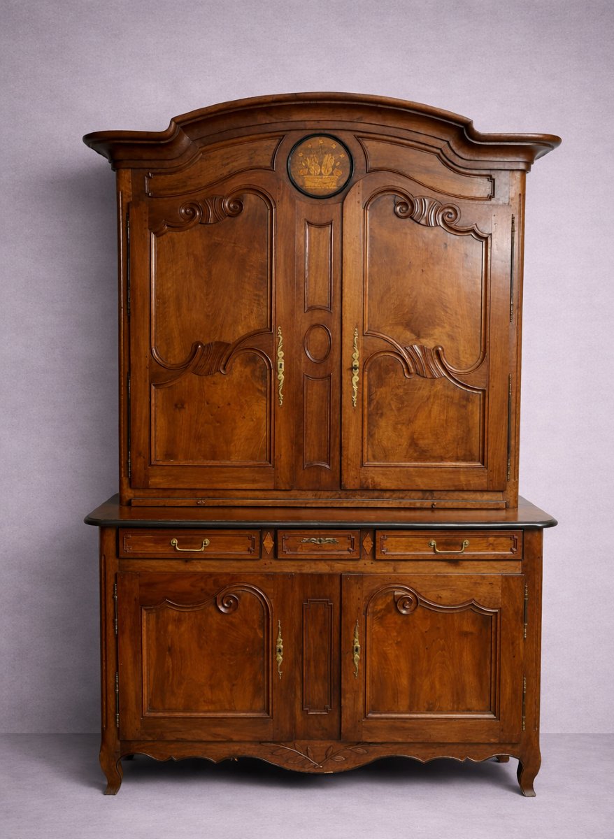 Important Two-part Louis XV Charolais Walnut Buffet, 18th Century-photo-3