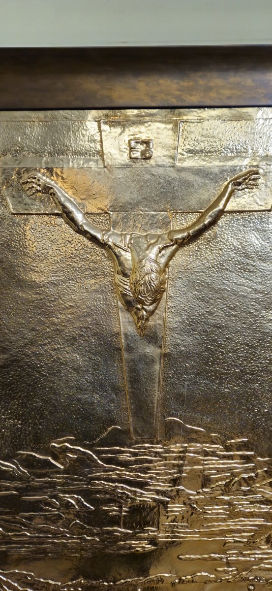 Grand panneau religieux en relief Salvador DALI (1904-1989) Crucifixion  -photo-6