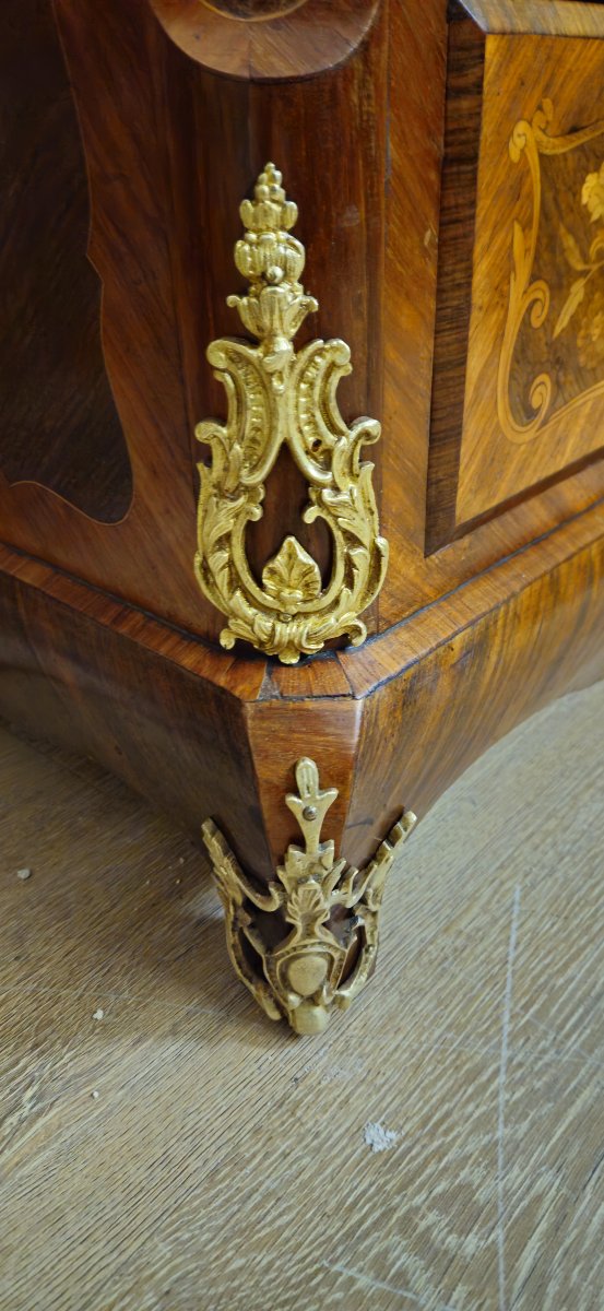 19th-century Secretary Desk / Marquetry Of Fine Woods – Louis XV Style  -photo-6