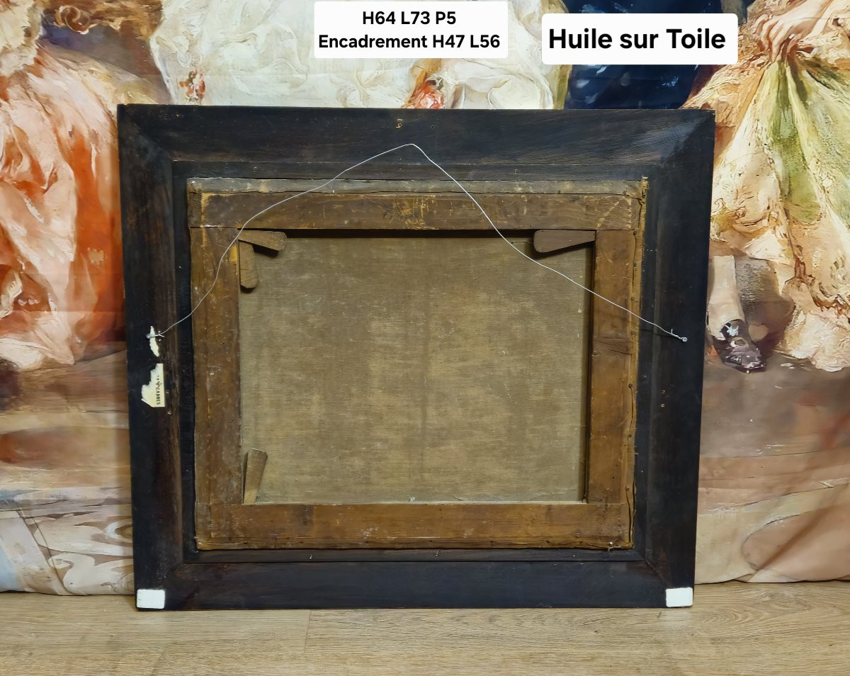 Antique 18th-century Painting – Pastoral Scene – Oil On Canvas – Gilded Frame -photo-6