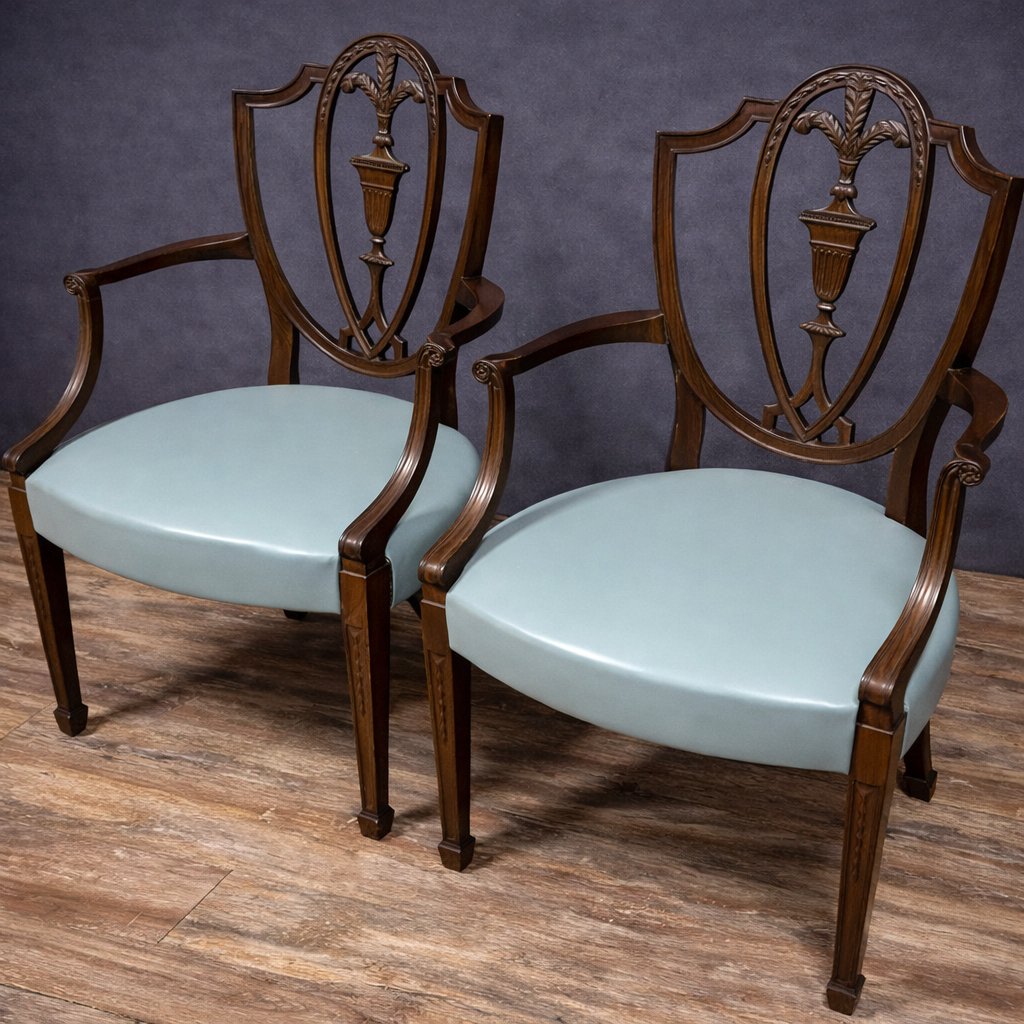 Paire de fauteuils en bois sculpté – Style néoclassique / début XIXe  -photo-1