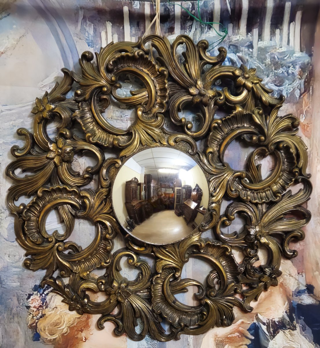Antique Gilt Mirror In Baroque/rococo Style – Richly Carved Frame   -photo-1