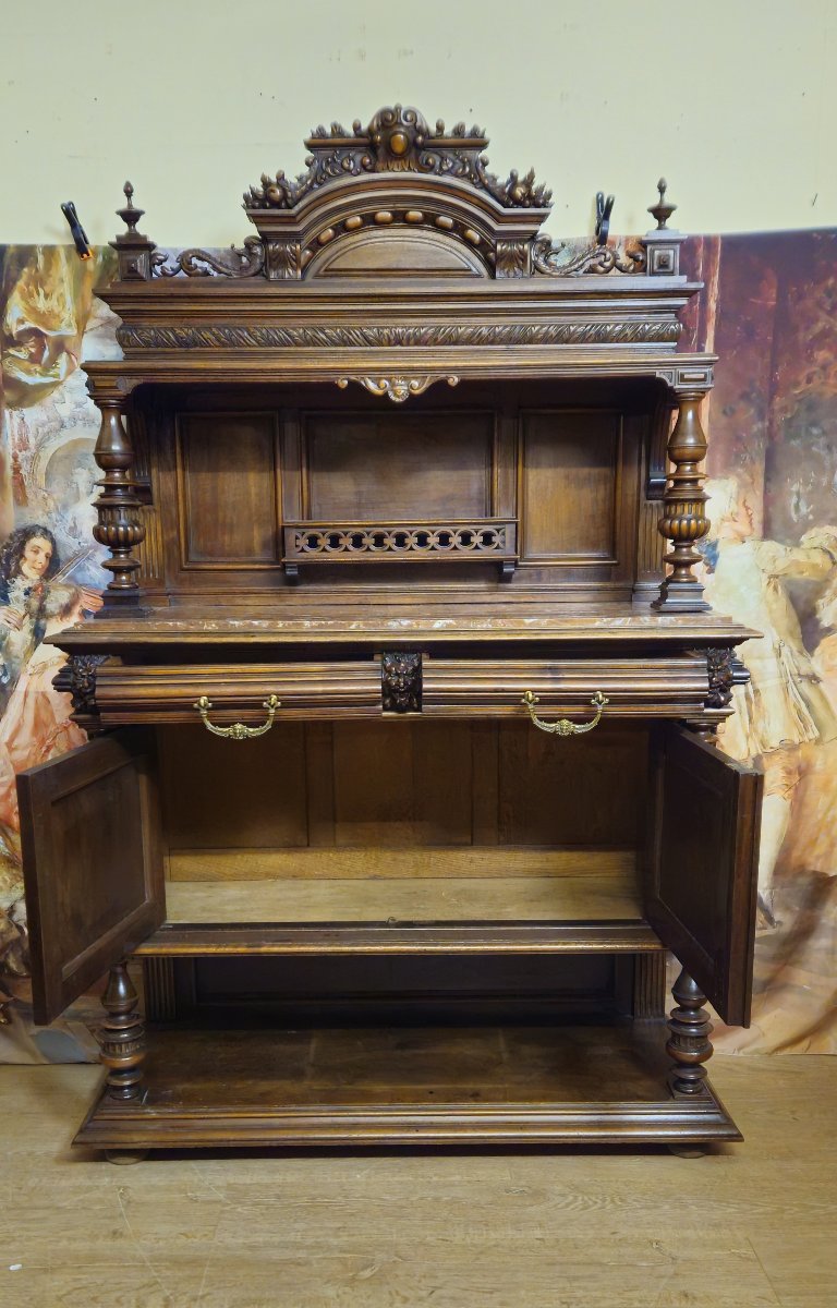 Buffet-desserte ancien en noyer massif – style Renaissance / XIXeme  -photo-8