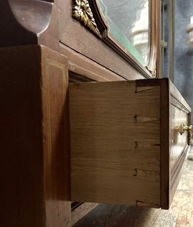 Louis XVI Parisian Library In Precious Wood And Gilt Bronze -photo-1