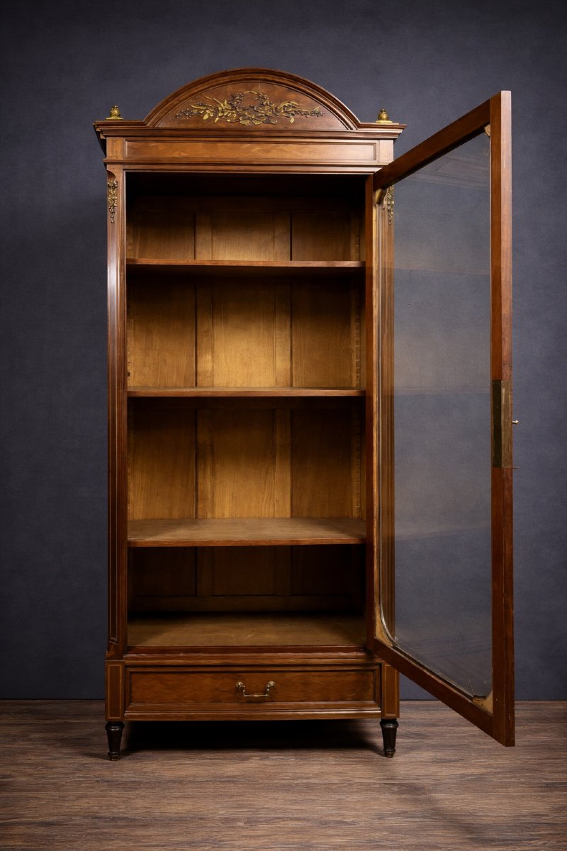 Louis XVI Parisian Library In Precious Wood And Gilt Bronze -photo-4