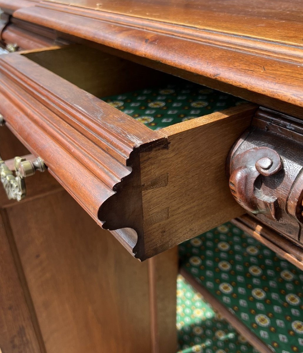 Très Important Buffet a huit portes Renaissance en noyer massif -photo-5