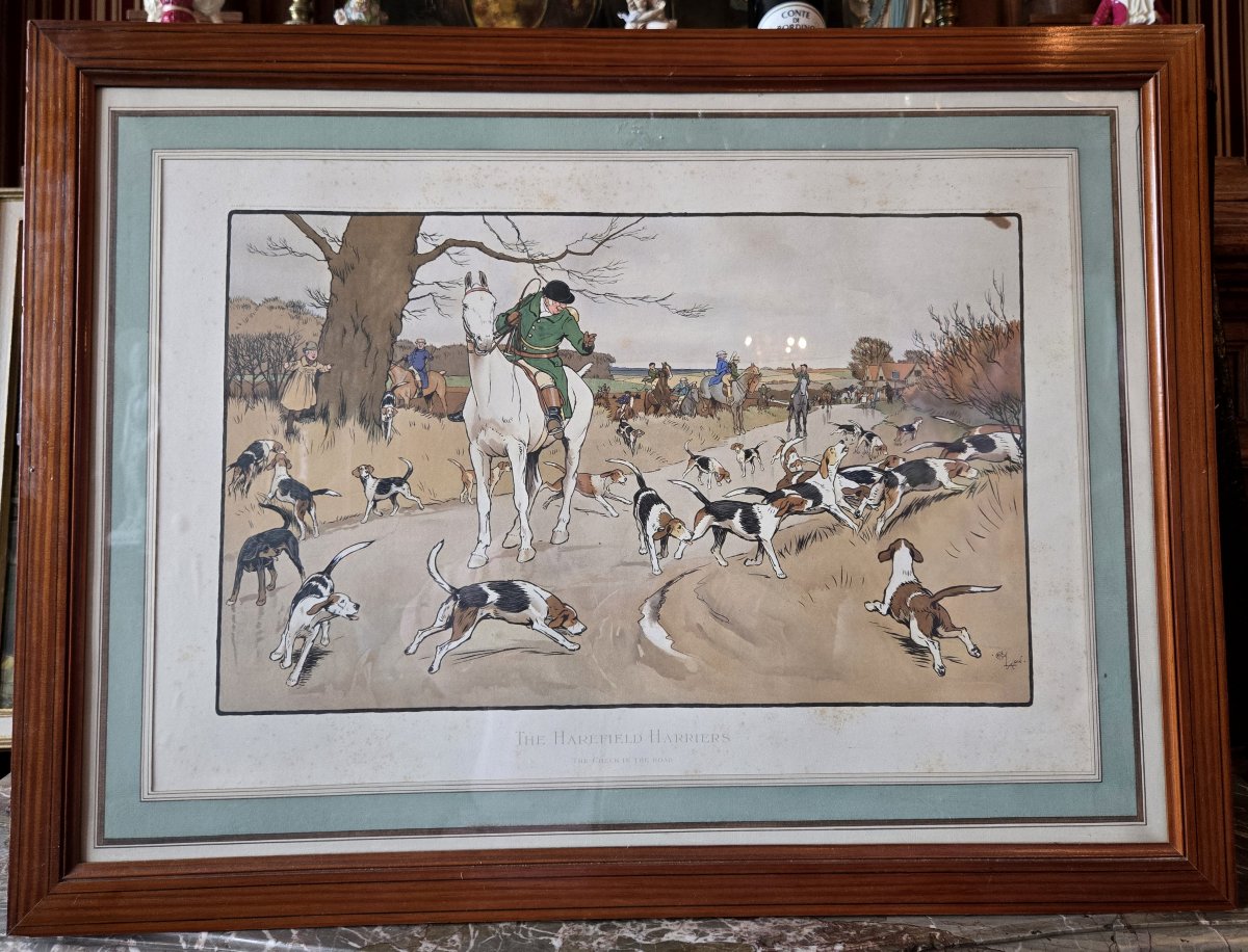 Cecil Aldin (1870-1935), After. A Hunting Morning And Drawn Blank: Polychrome Print-photo-3