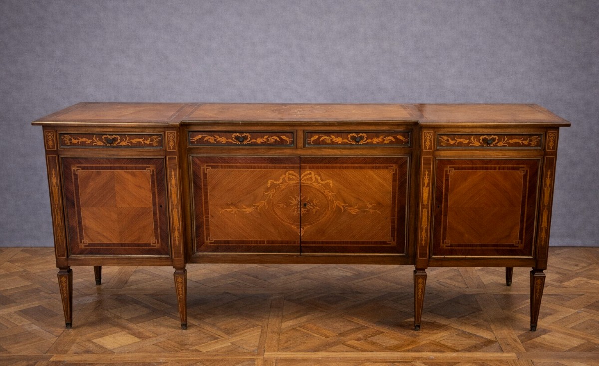 Enfilade Vénitienne marquetée – Style Louis XVI  