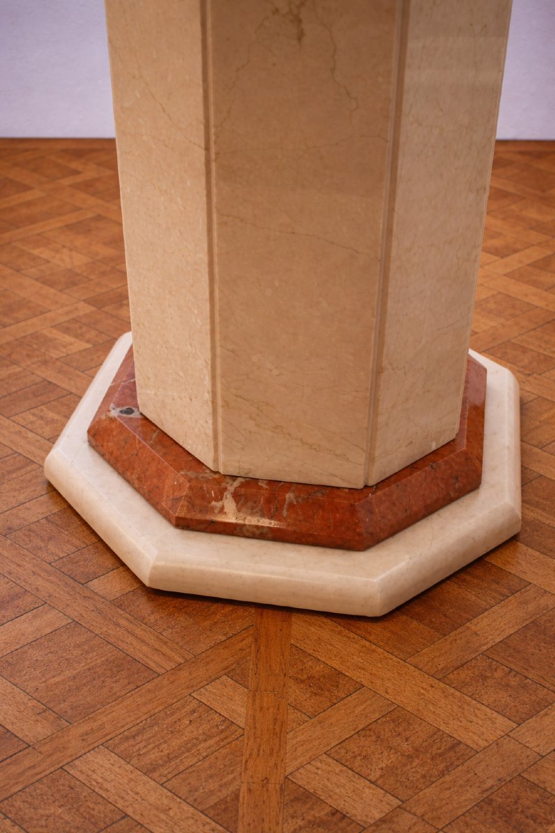 Grande table de salle à manger en marbre – Piètement central  -photo-3