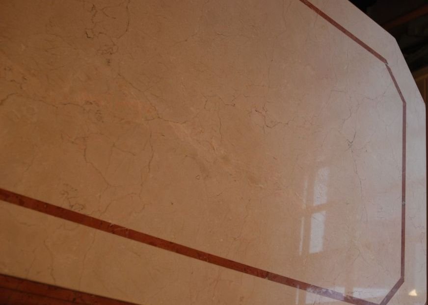 Grande table de salle à manger en marbre – Piètement central  -photo-5