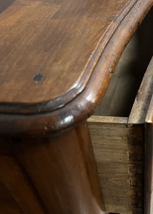 Antique Louis XV Style Curved Walnut Commode -photo-1