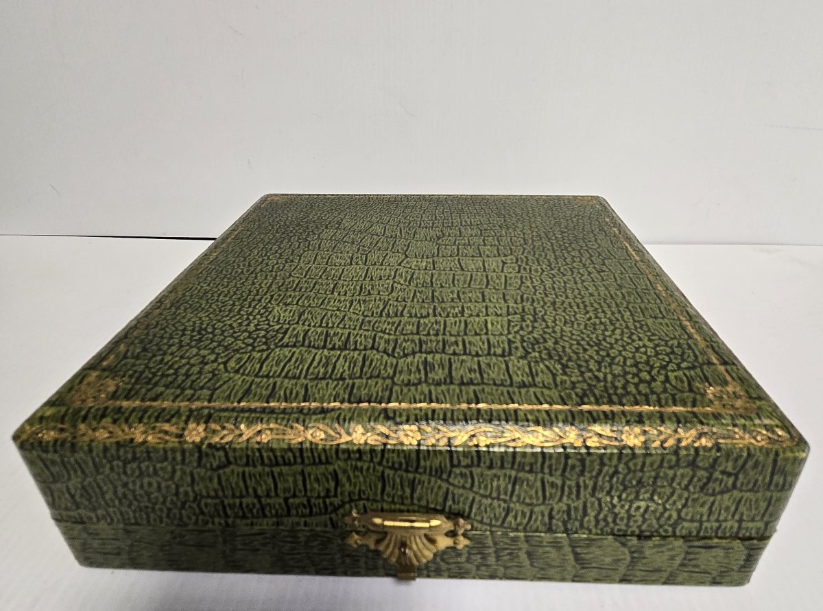 Antique Crystal Salt Cellar With Spoons – Early 20th Century  -photo-1