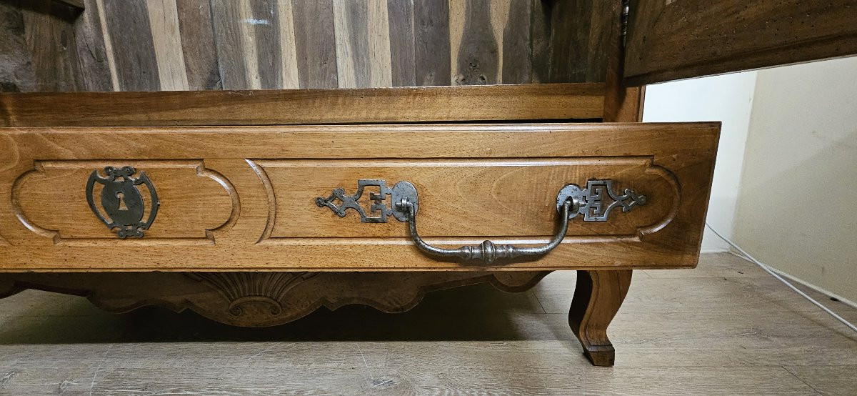 "de Sennecey" Wardrobe – Louis XV/18th Century Period – Solid Walnut M-photo-5