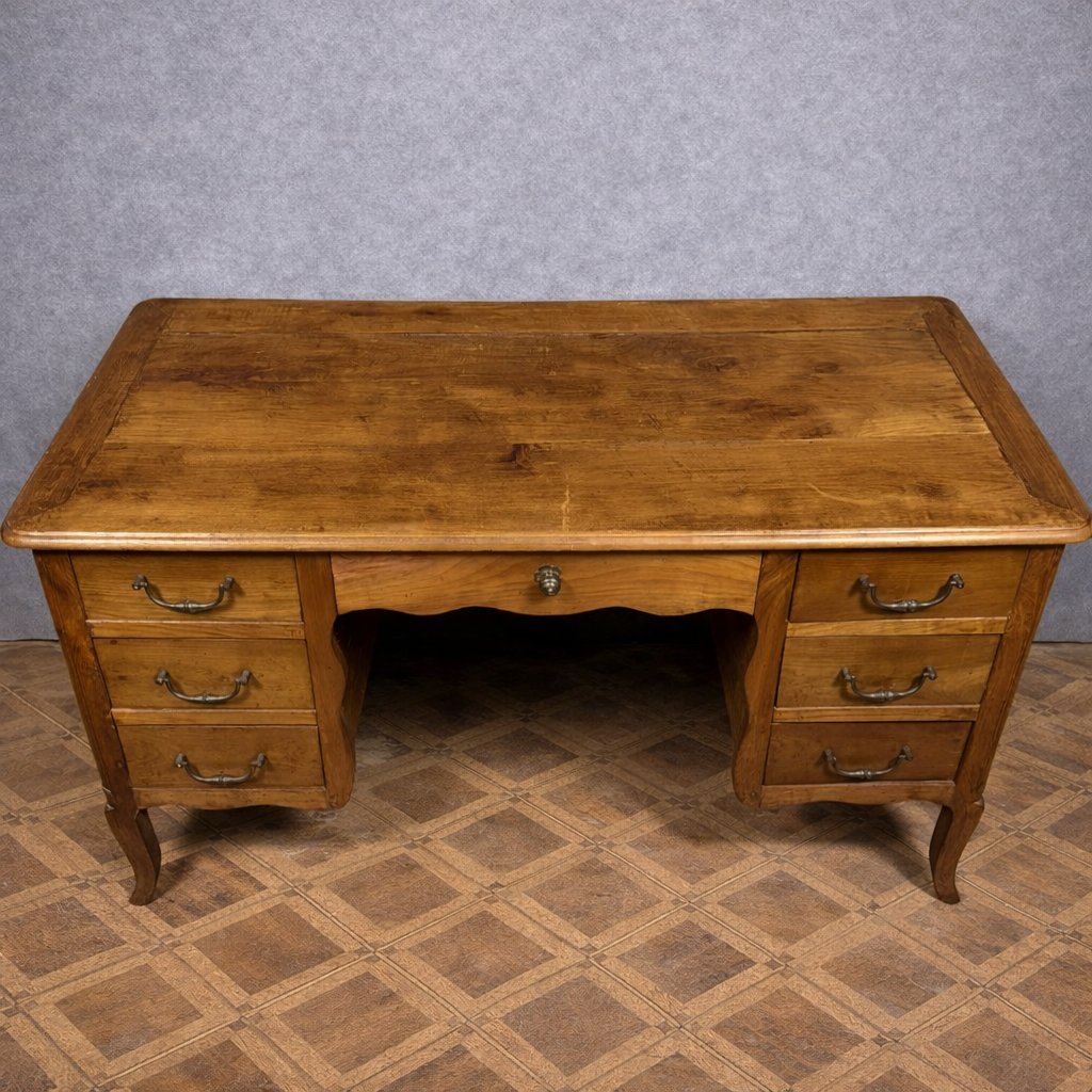 Antique Solid Walnut Desk – Louis XV Style – 19th Century  -photo-3