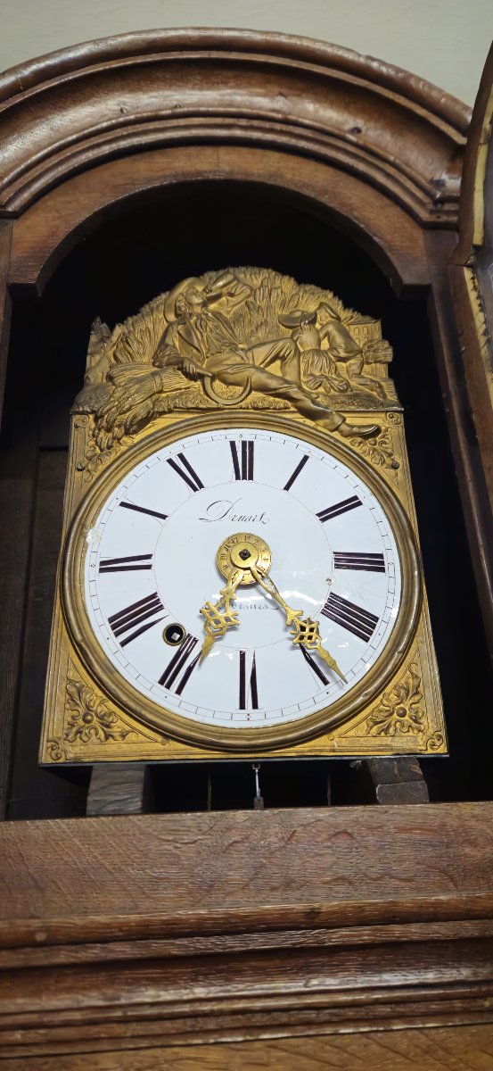 Large Antique Comtoise Clock – 19th Century – Solid Wood Cabinet -photo-3