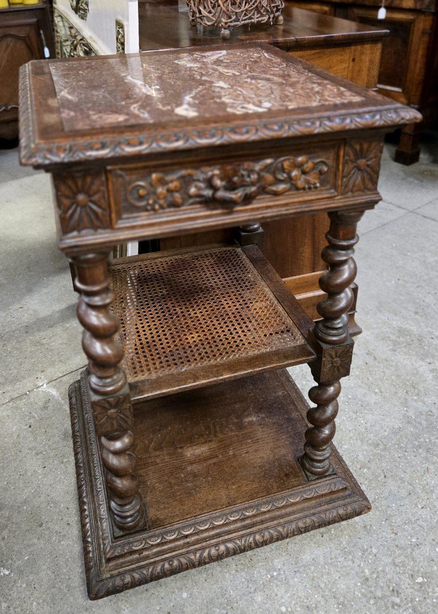 console étagére ancienne, de style Renaissance, en bois massif richement sculpté-photo-1