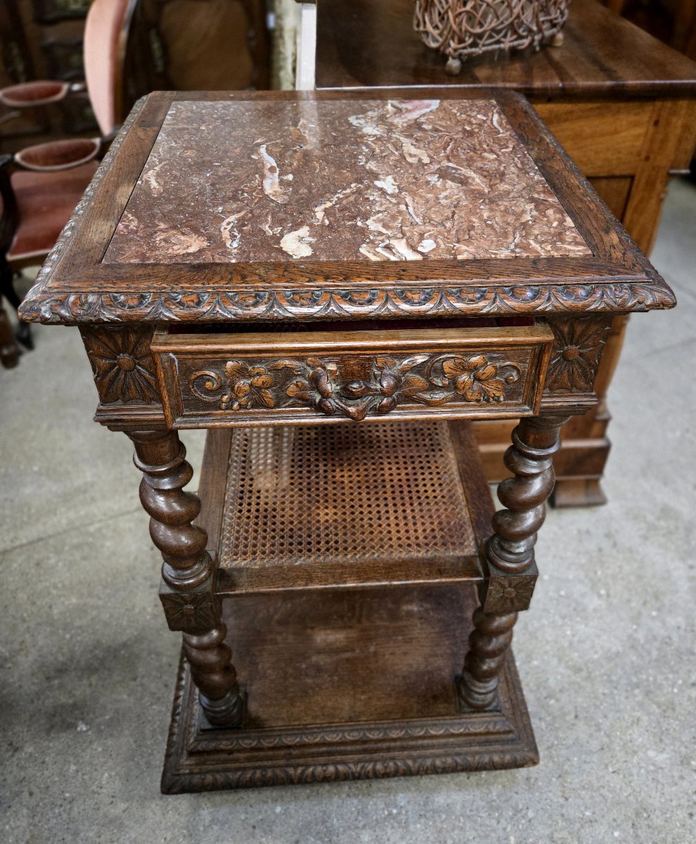 console étagére ancienne, de style Renaissance, en bois massif richement sculpté-photo-6