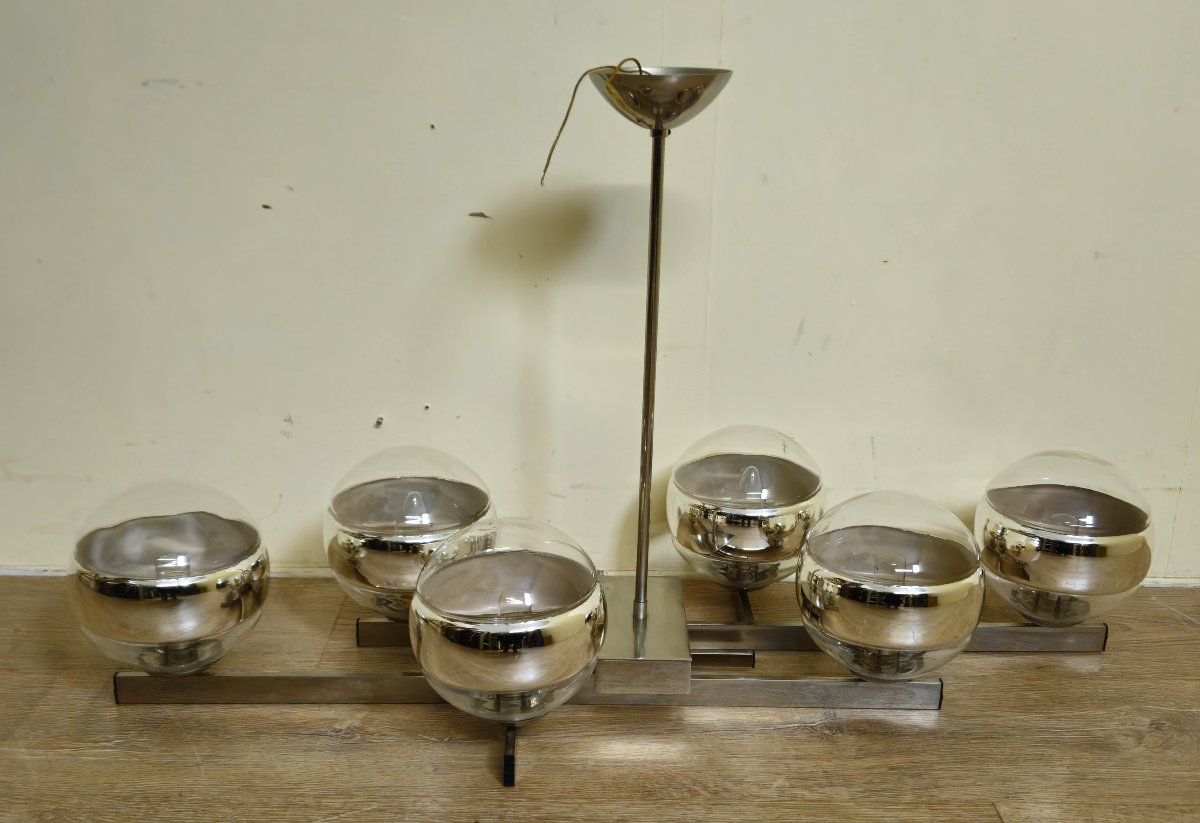 Gaétano Sciolari Milan: Vintage Chandelier, 1970s Design -photo-7