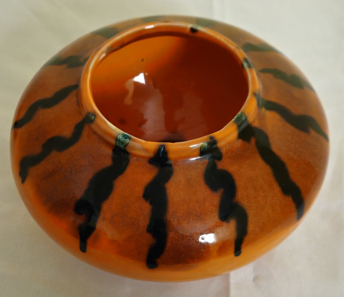 Vase en céramique signé CAMOS – Vallauris  Joli vase en céramique émaillée -photo-2