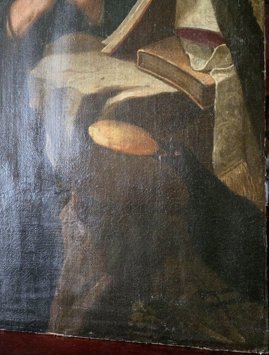 Tableau ancien – École du XVIIᵉ siècle Huile sur toile religieuse-photo-6