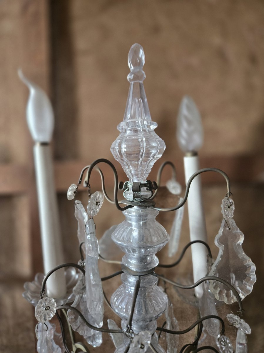 Paire de Girandoles en bronze et cristal – Époque XIXᵉ siècle  -photo-4