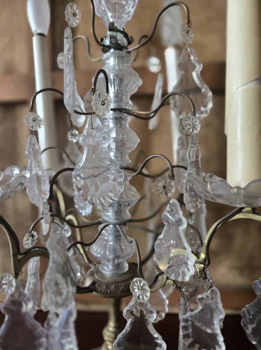 Paire de Girandoles en bronze et cristal – Époque XIXᵉ siècle  -photo-5