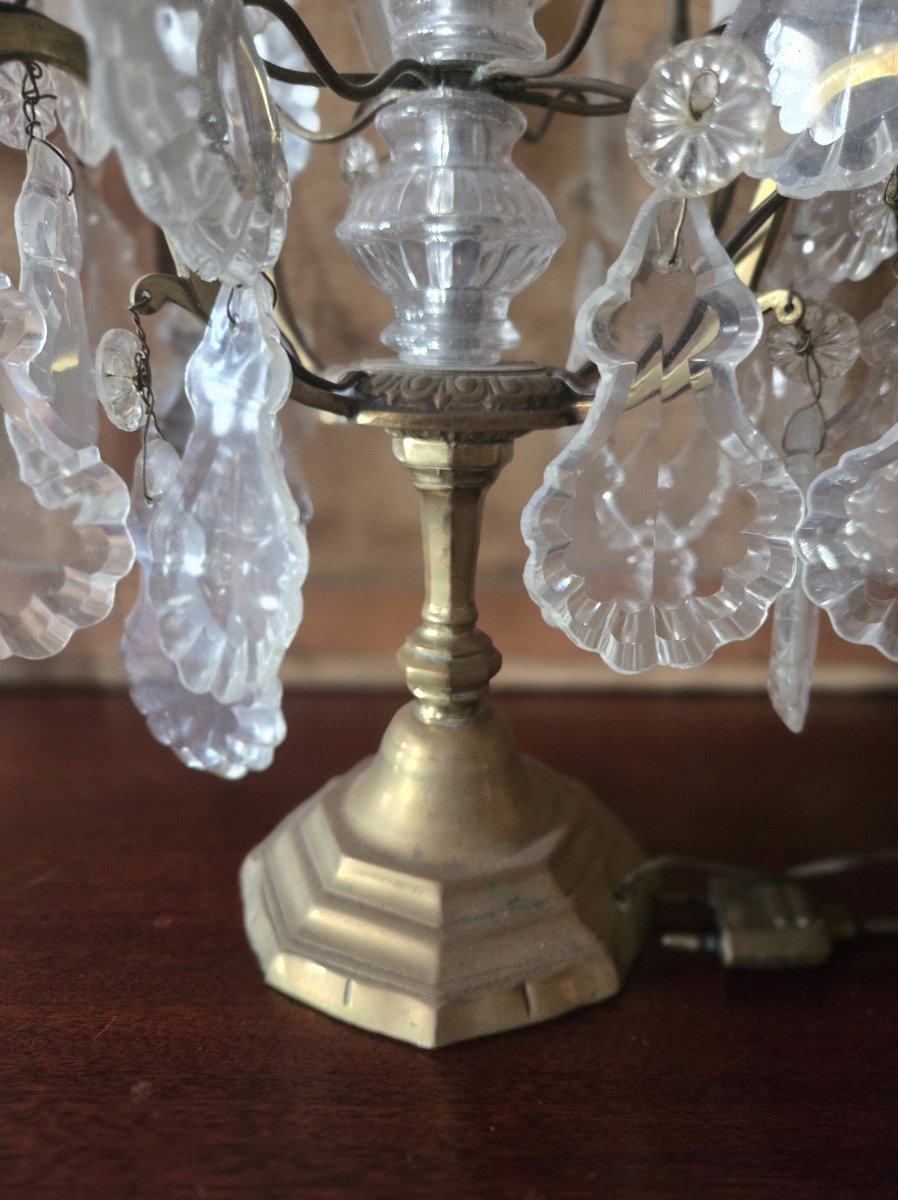 Paire de Girandoles en bronze et cristal – Époque XIXᵉ siècle  -photo-8