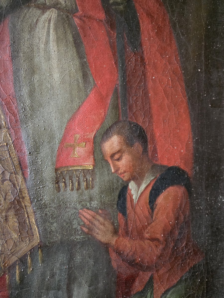 Oil On Canvas Depicting Saint Claude, 17th Century -photo-3