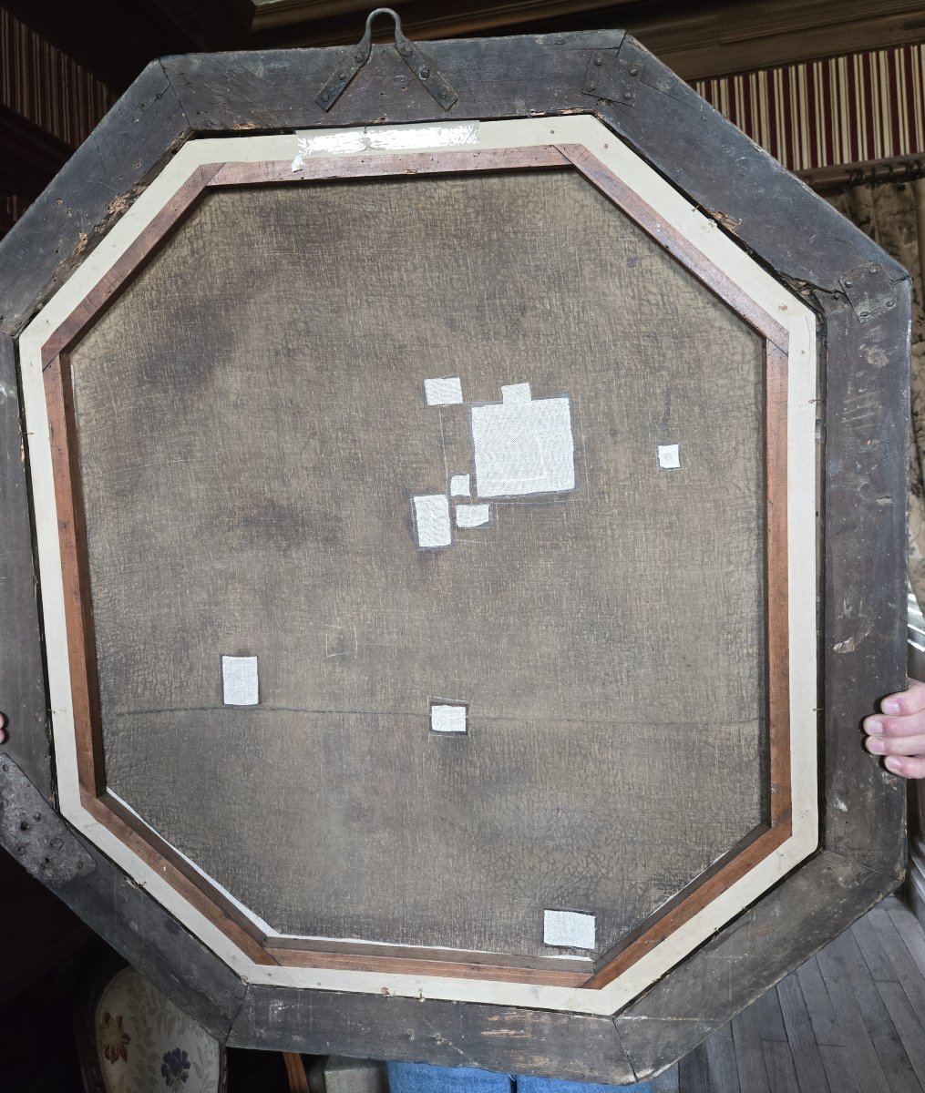 Huile sur toile représentant Sainte Gertrude Époque XVIe siècle  -photo-5