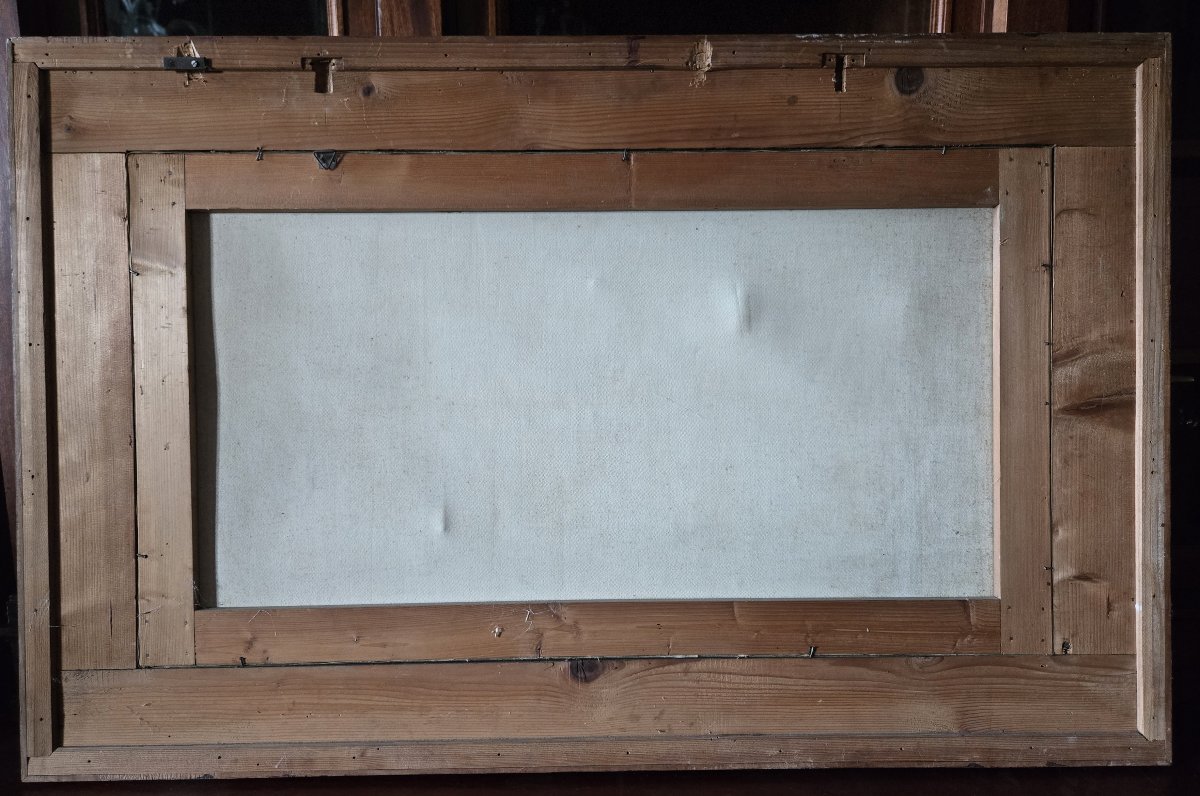 Handprint On Canvas – Lively Antique Scene, 20th Century  -photo-6