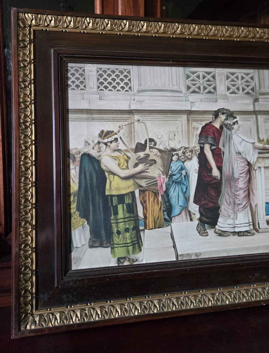 Handprint On Canvas – Ritual Scene Inspired By Antiquity, 20th Century  -photo-2