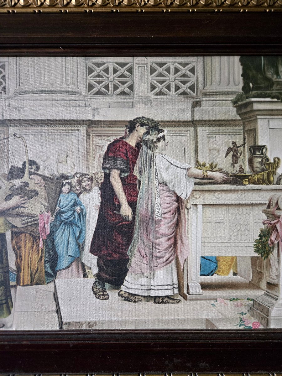 Handprint On Canvas – Ritual Scene Inspired By Antiquity, 20th Century  -photo-3