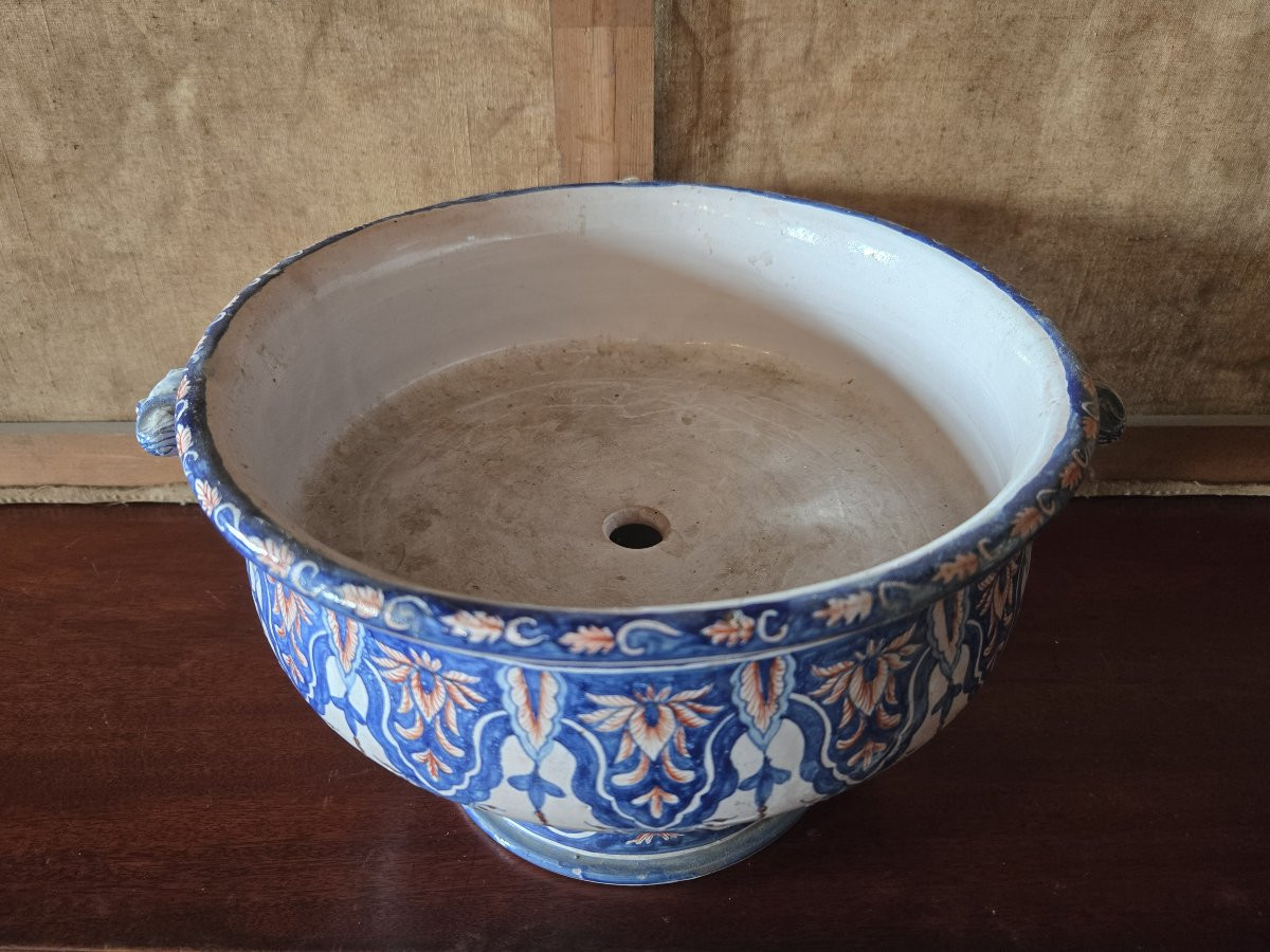 Coupe / vasque en faïence de Nevers – Antoine Montagnon, XIXᵉ siècle  -photo-3