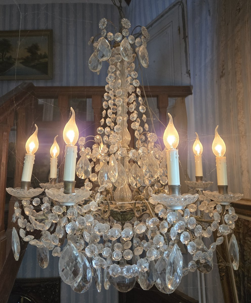 Important lustre en cristal de Baccarat – Époque XIXᵉ siècle -photo-1