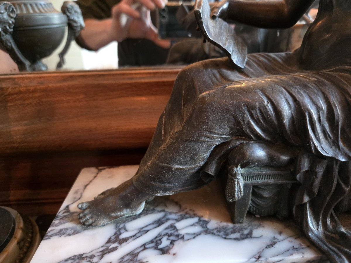 Garniture de Pendule de cheminée trois piéces en régule – Époque XIXᵉ siècle -photo-6