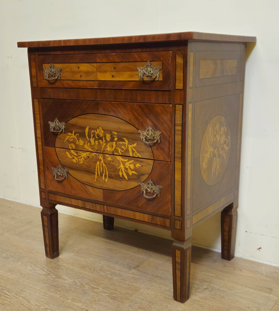 Commode de Dame marquetée – Style Louis XVI - XXeme    -photo-1