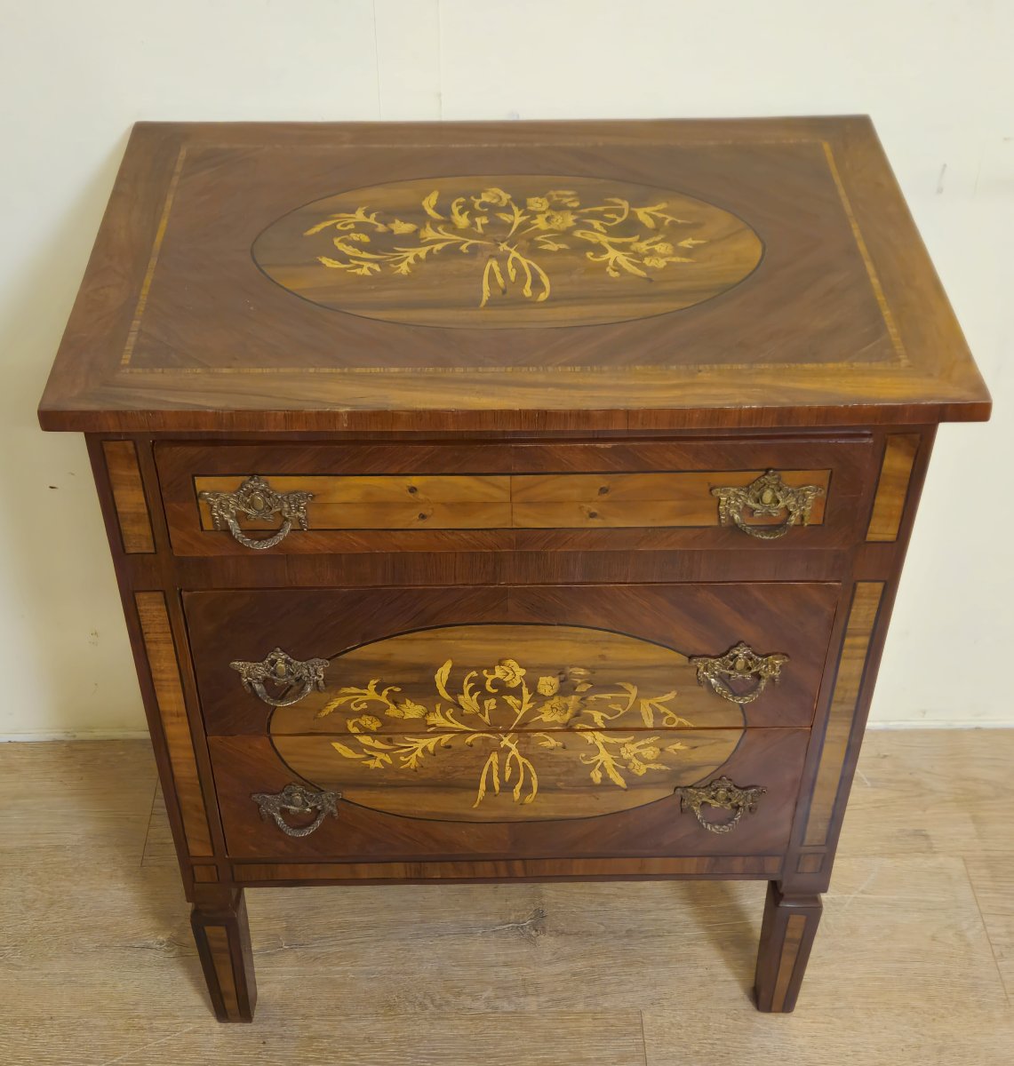 Commode de Dame marquetée – Style Louis XVI - XXeme    -photo-3