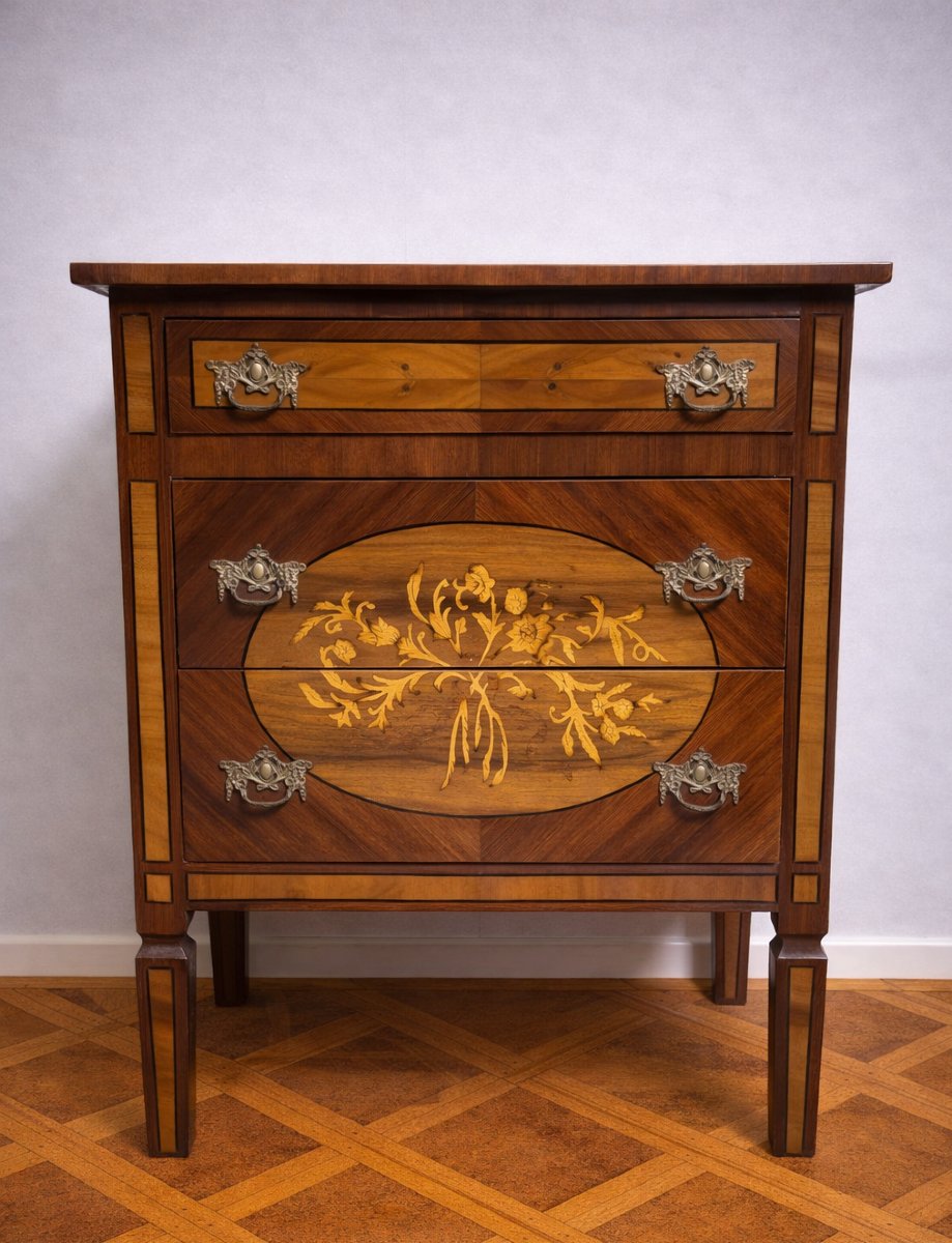 Commode de Dame marquetée – Style Louis XVI - XXeme    -photo-7