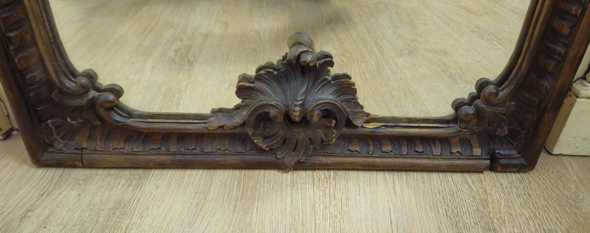 Grand miroir ancien en bois sculpté – Style Louis XV - fin XIXeme    -photo-6