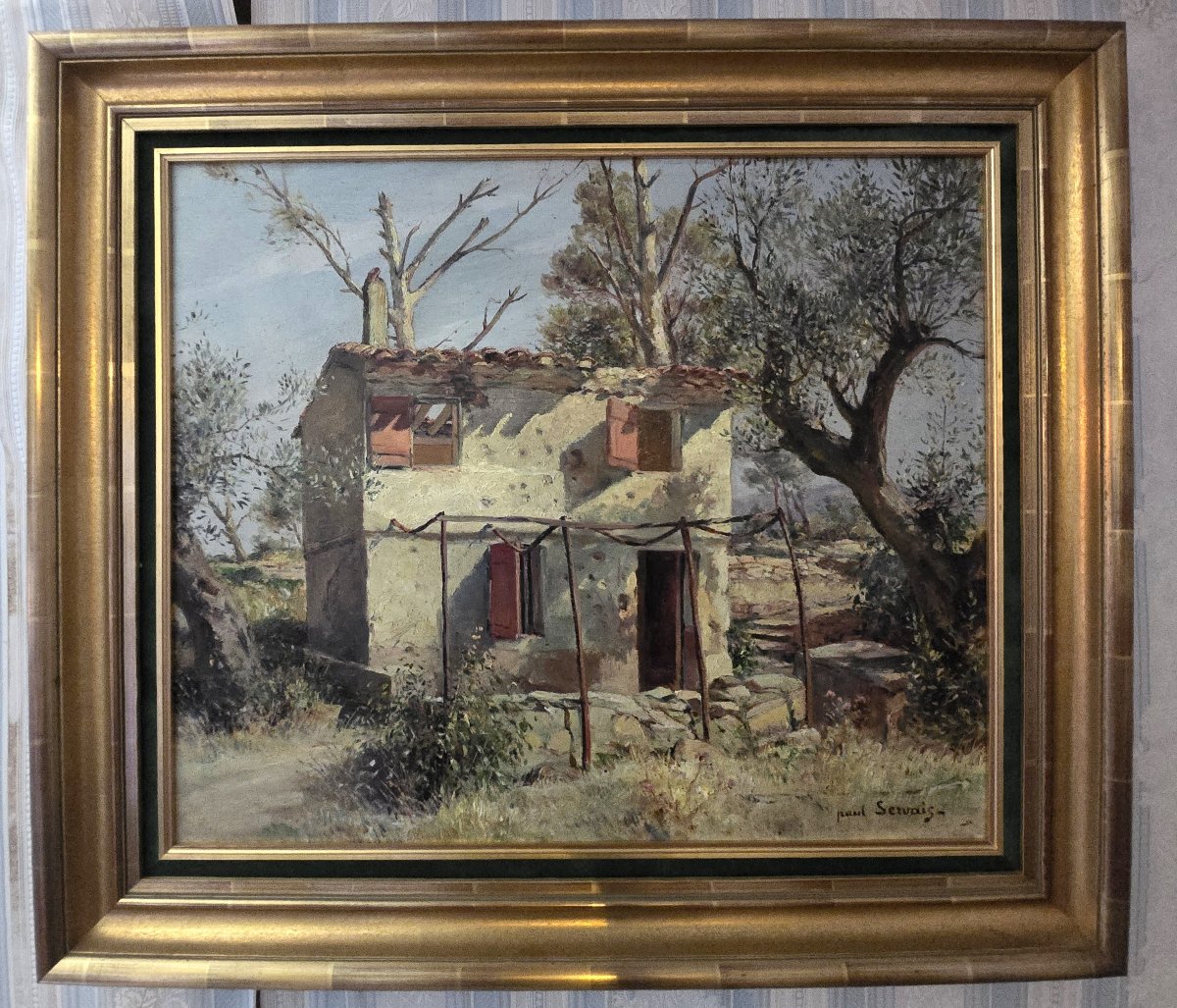 Paul Servais – Provençal House Under The Olive Trees – Early 20th Century – Oil On Canvas, Signed -photo-1