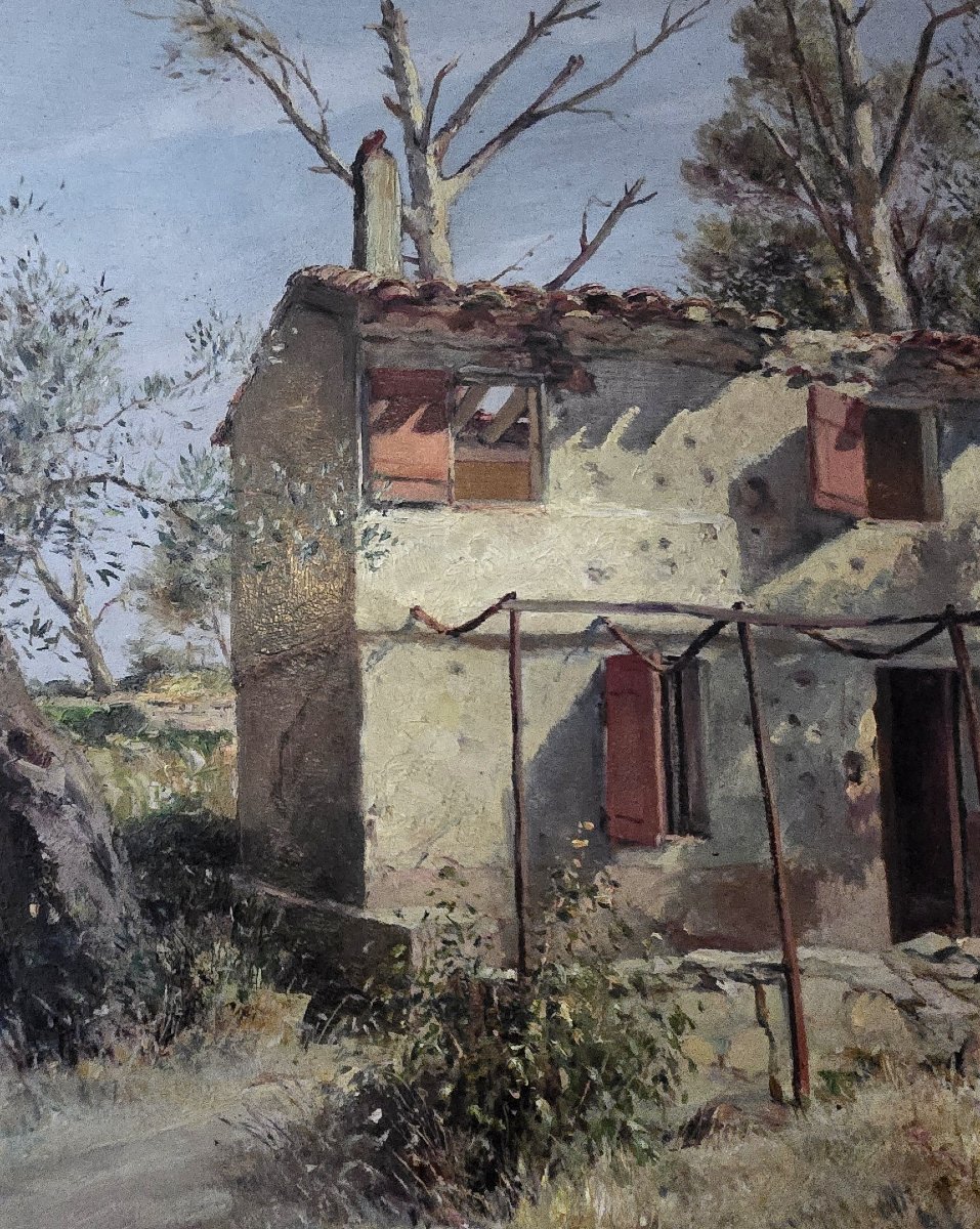 Paul Servais – Provençal House Under The Olive Trees – Early 20th Century – Oil On Canvas, Signed -photo-2