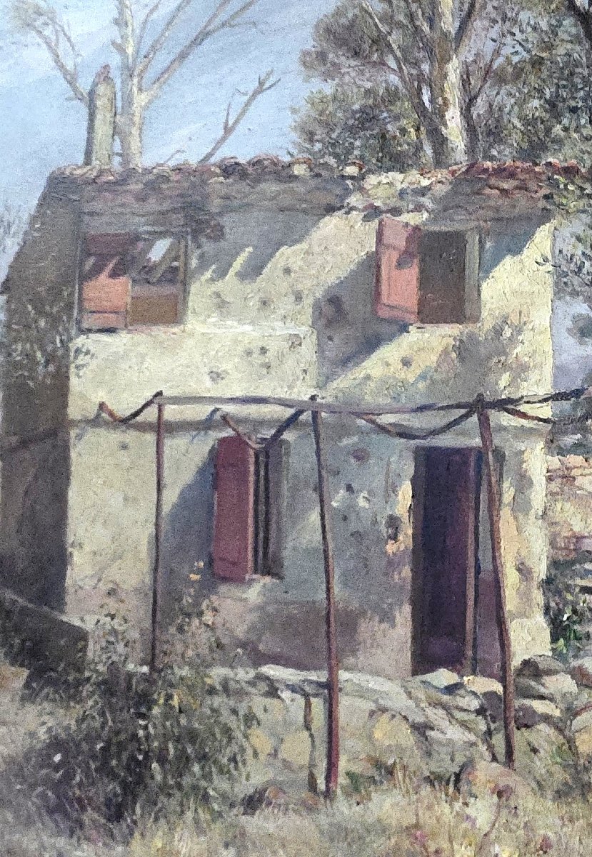 Paul Servais – Provençal House Under The Olive Trees – Early 20th Century – Oil On Canvas, Signed -photo-4