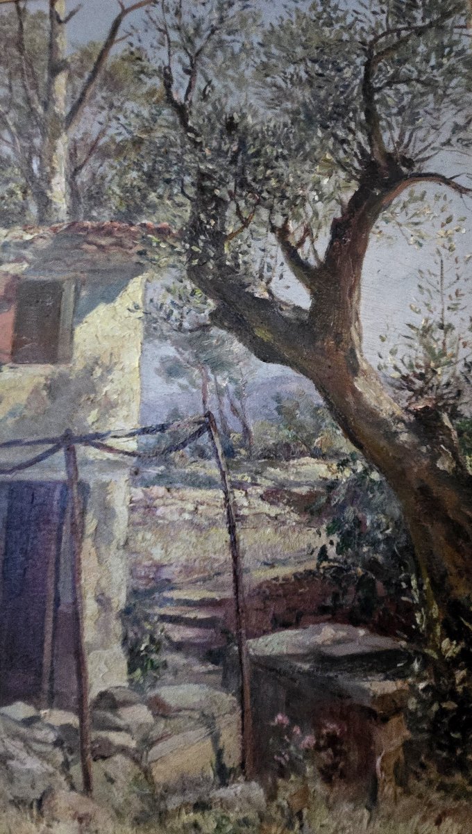Paul Servais – Provençal House Under The Olive Trees – Early 20th Century – Oil On Canvas, Signed -photo-6